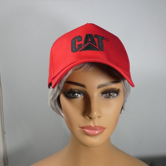 Caterpillar - CAT logo ball cap red with black logos - Picture 2 of 5